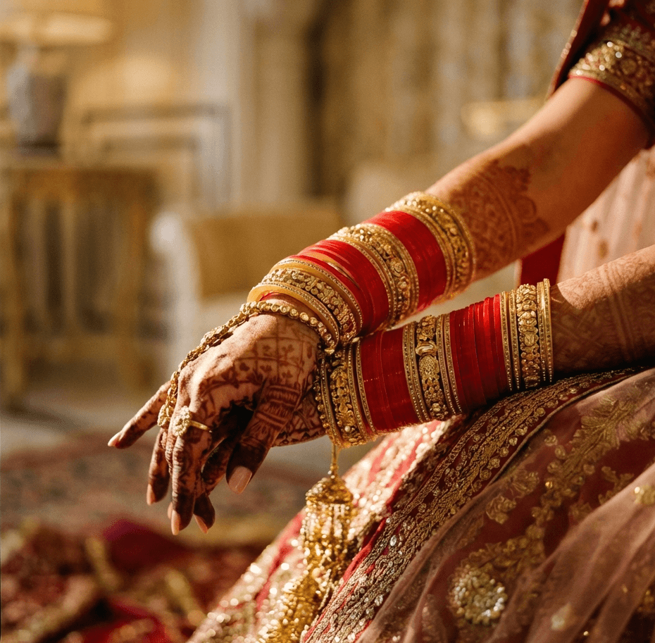 Luxury bridal bangle set from the Nehal Bangles wedding collection
